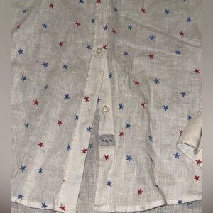 Rails Classic Button Down Shirt XS Lightweight Red White Blue Stars Ralph Lauren